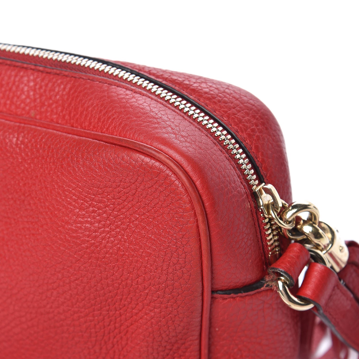 Gucci Pebbled Calfskin Small Soho Disco Bag Tabasco Red 18 of 19
