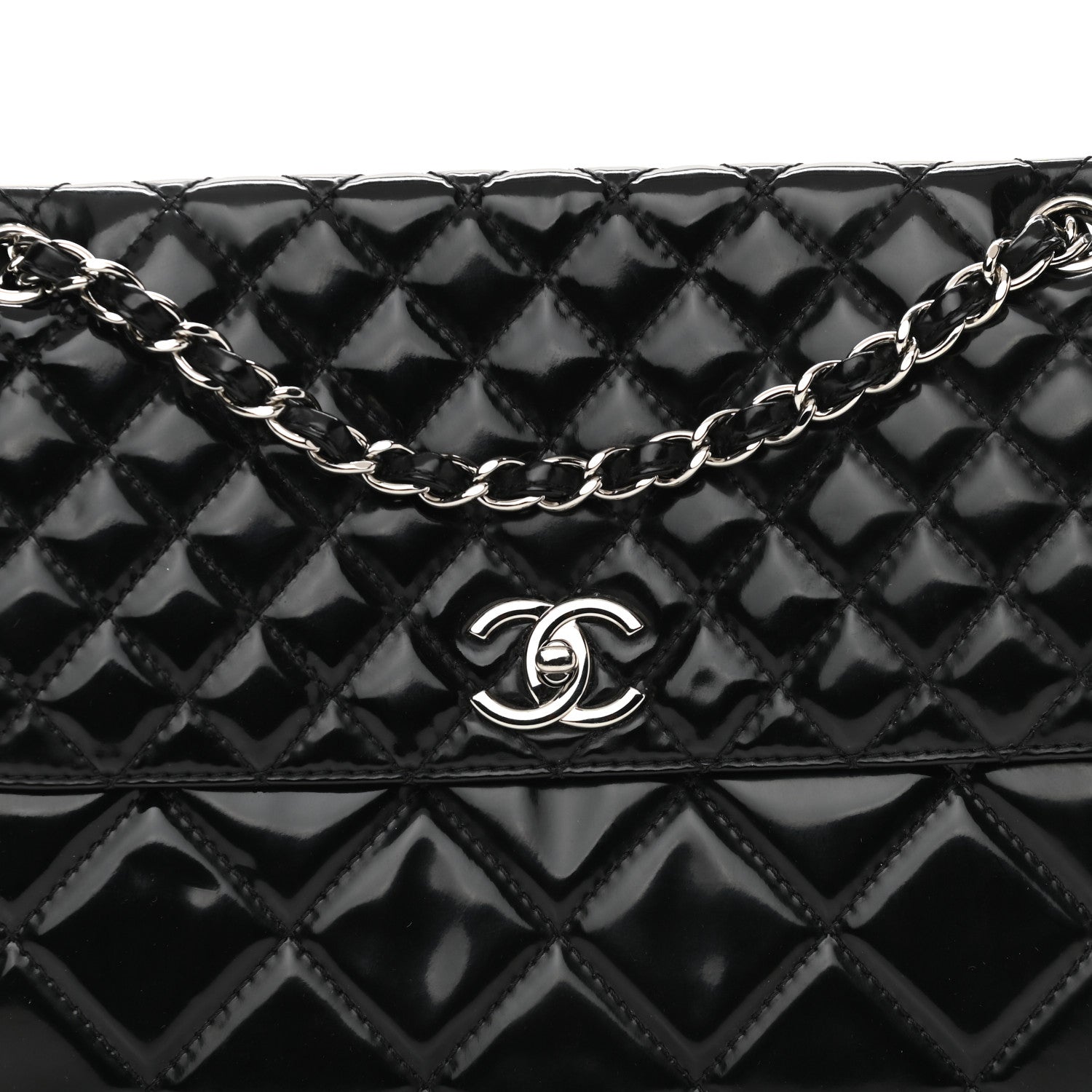 Chanel Vinyl Quilted In The Business Flap Bag Black 8 of 11
