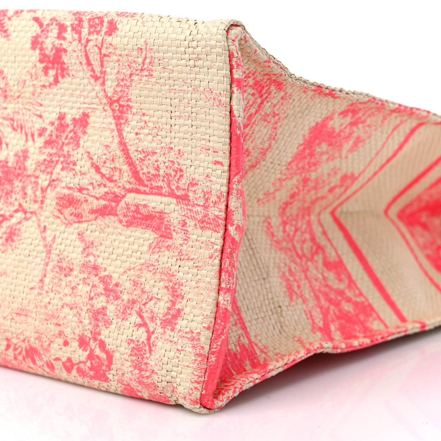 Christian Dior Straw Dioriviera Tote Pink 7 of 7