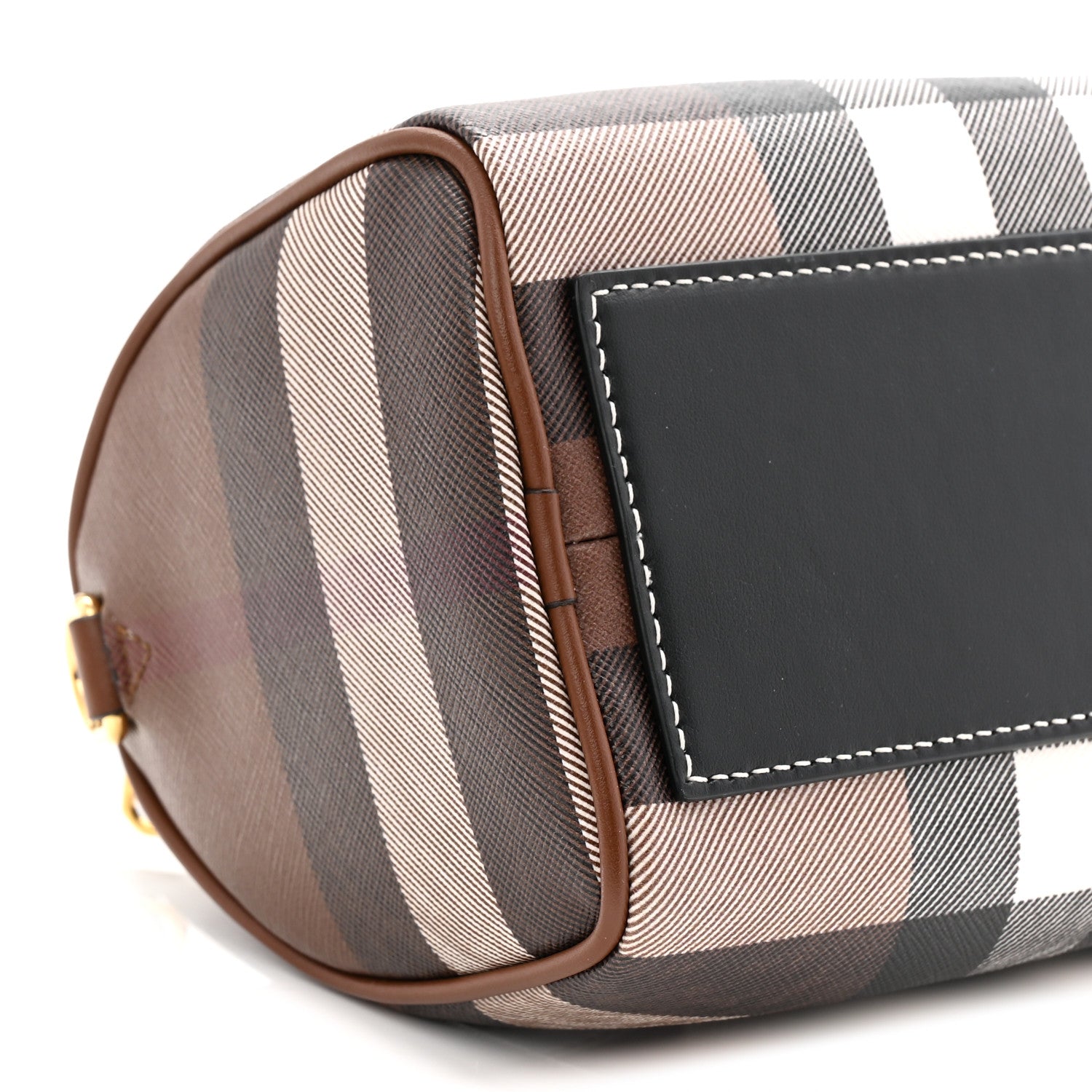 Burberry E-canvas Check Mini Bowling Bag Dark Birch Brown 8 of 9
