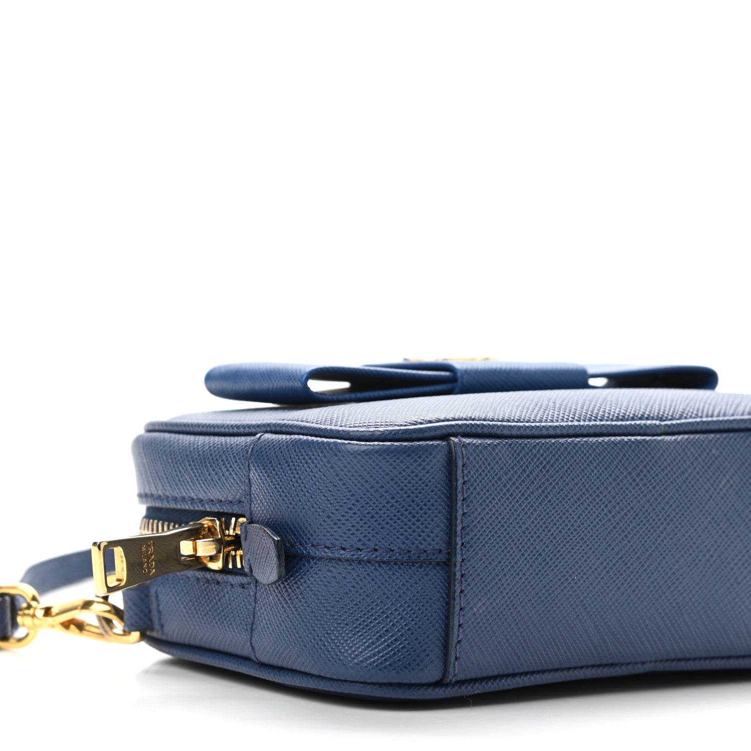 Prada Saffiano Fiocco Bow Camera Crossbody Bag Bluette 7 of 10