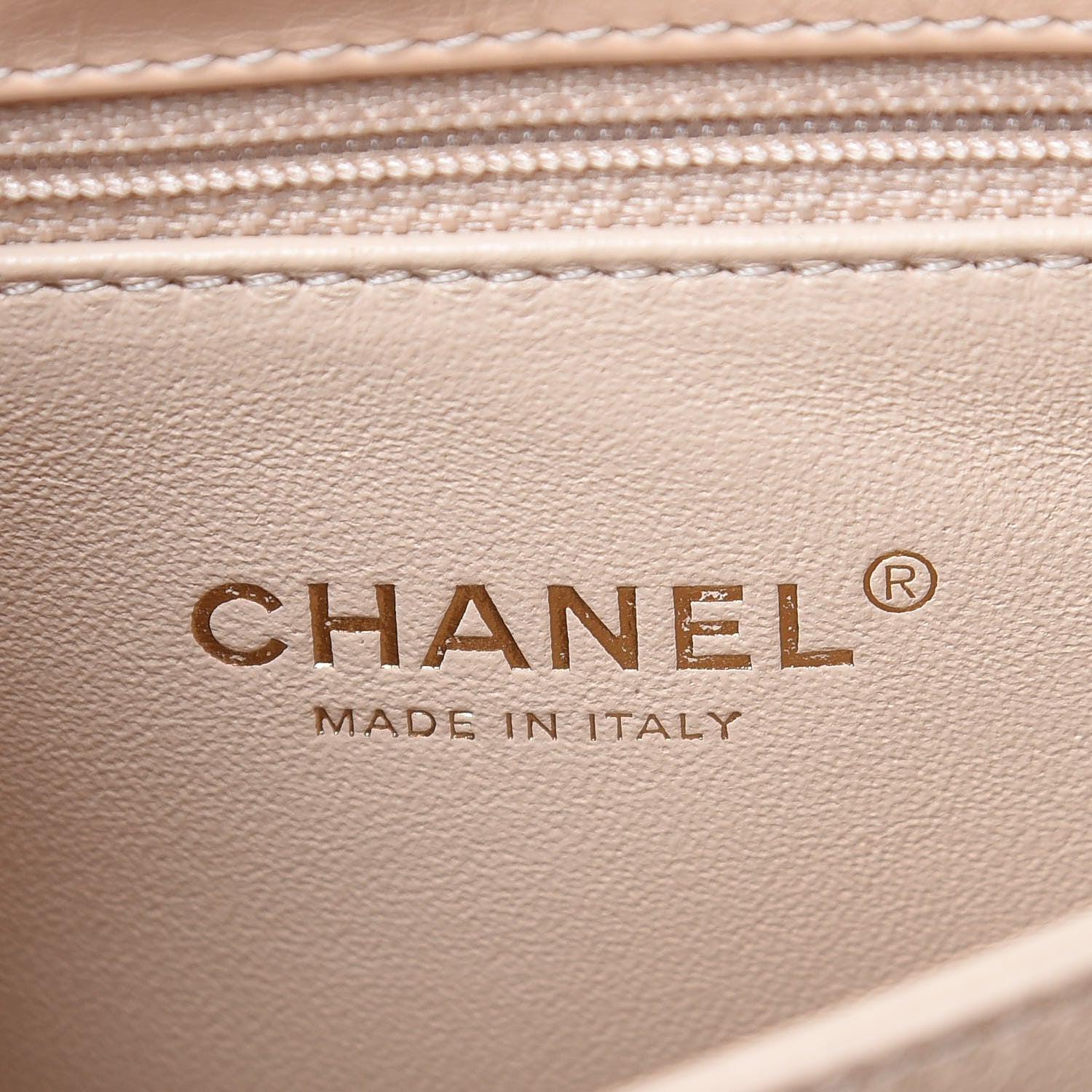 Chanel Calfskin Lizard Chevron Quilted Mini Coco Handle Flap Beige 6 of 11