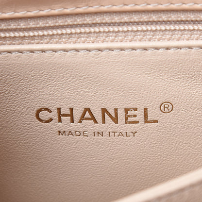 Chanel Calfskin Lizard Chevron Quilted Mini Coco Handle Flap Beige 6 of 11