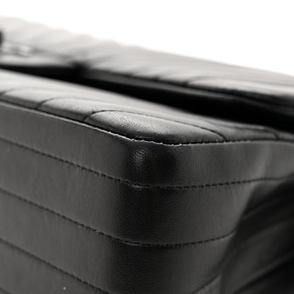 Chanel Lambskin Chevron Quilted Jumbo Double Flap So Black 9 of 19