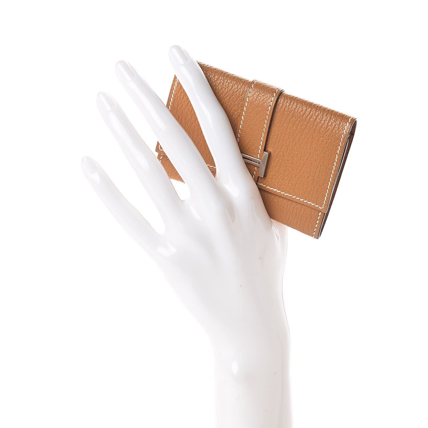 Hermes Chevre Mysore Bearn Card Case Wallet Sable 2 of 8