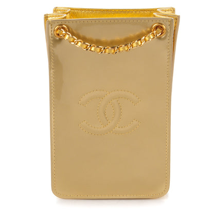 Chanel Patent Crossbody CC Phone Holder Gold 1 of 7
