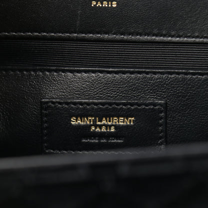 Saint Laurent Velvet Tri-Quilt Monogram Medium College Bag Black 7 of 14