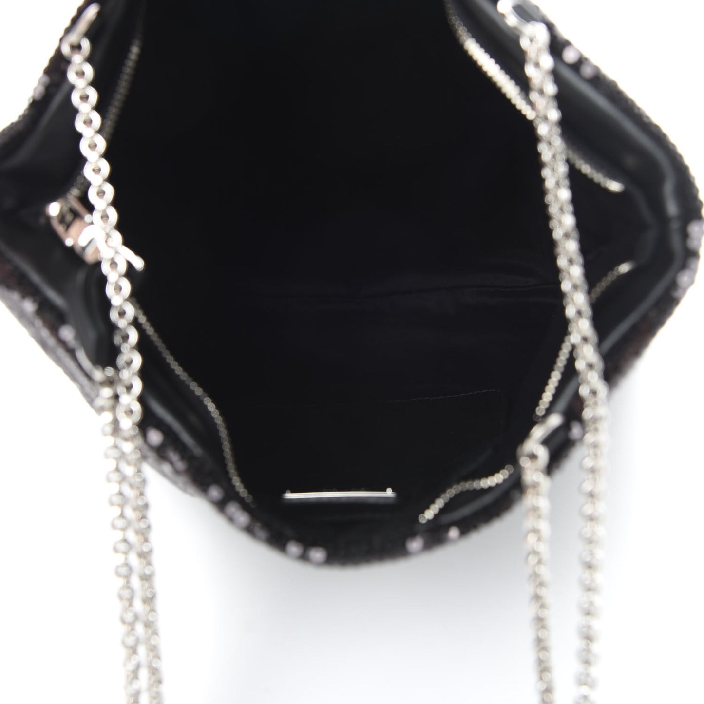 Paillettes Sequin Chain Shopping Bag Black