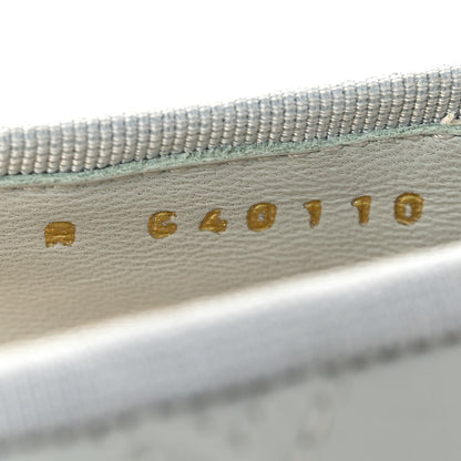 Chanel Lambskin Patent Double Stitched CC Cap Toe Ballerina Flats 40.5 Light Blue White 10 of 13