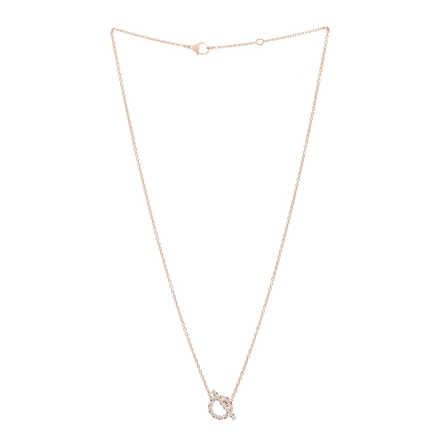18K Rose Gold Diamond Finesse Pendant Necklace
