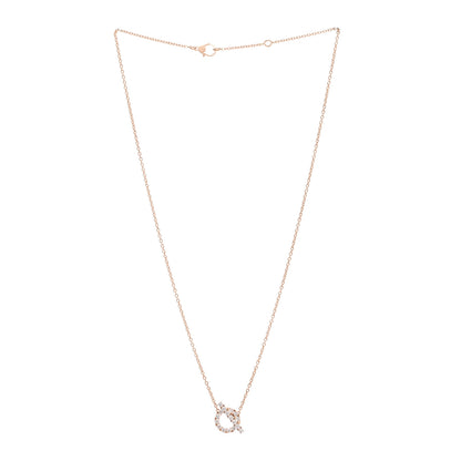 Hermes 18K Rose Gold Diamond Finesse Pendant Necklace 3 of 5