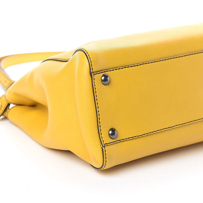 Fendi Vitello Zucca Medium Peekaboo Iconic Satchel Yellow Tobacco 8 of 10