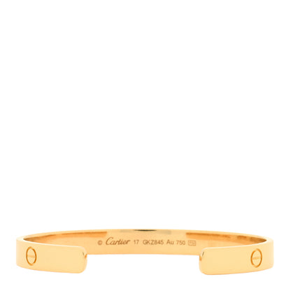 Cartier 18K Yellow Gold LOVE Cuff Bracelet 17 2 of 3