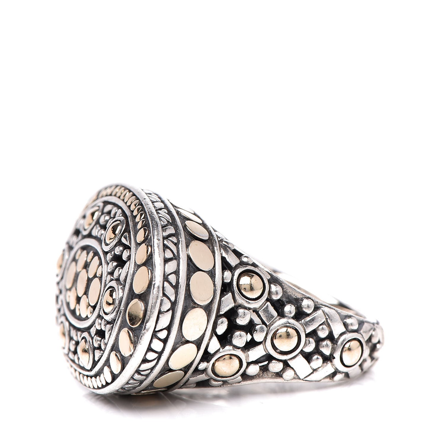 Sterling Silver 18K Yellow Gold Jaisalmer Dot East-West Ring 54 7