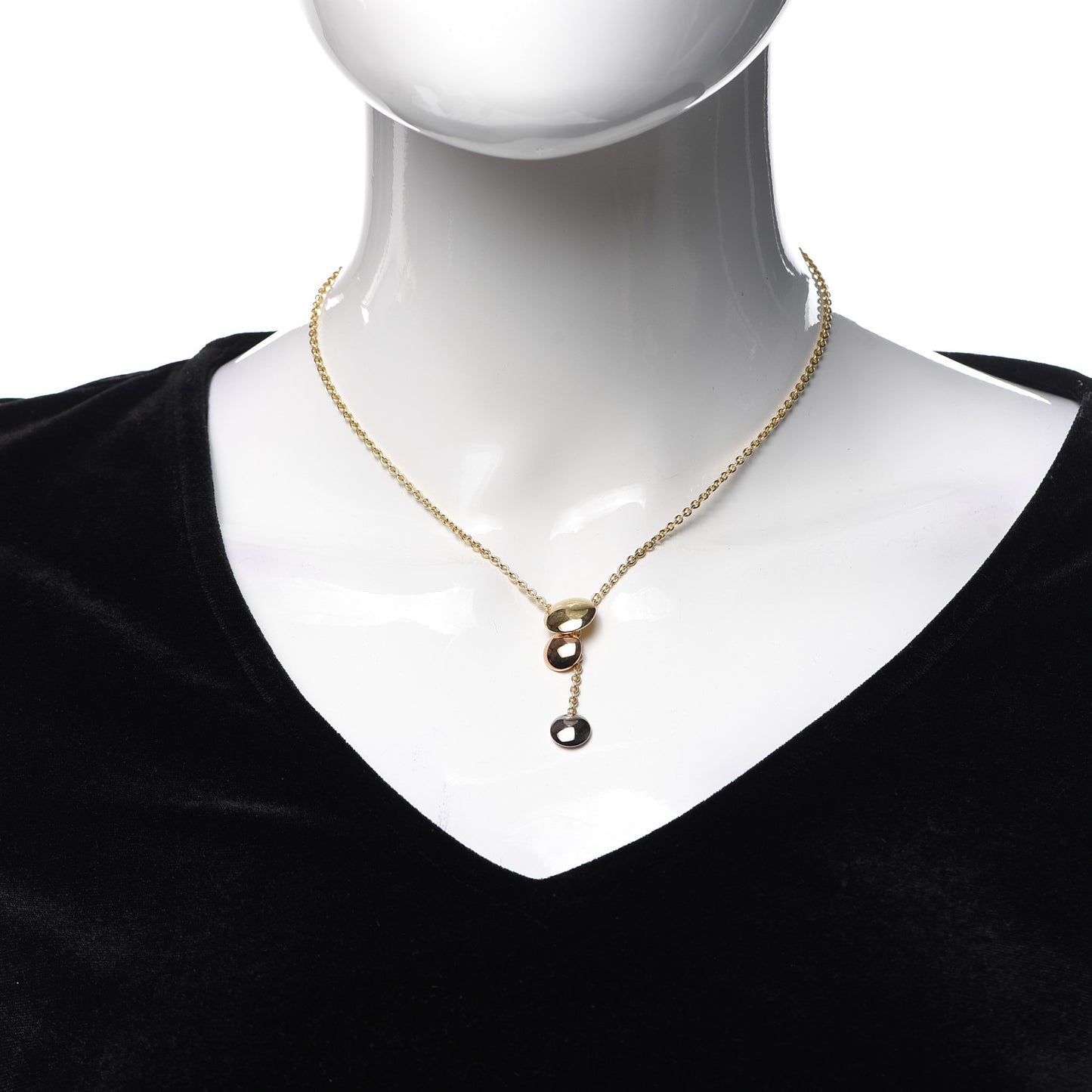 18K Pink Yellow White Gold Sweet Trinity Drop Necklace