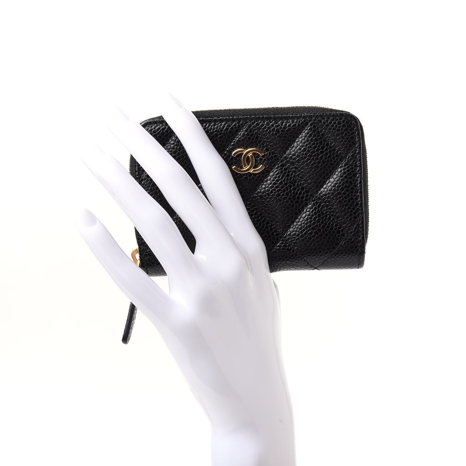 Chanel Caviar Quilted Zip Coin Purse Black 2 of 8
