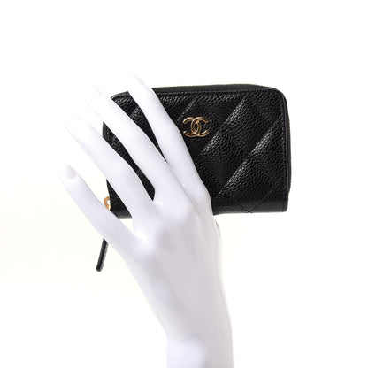 Chanel Caviar Quilted Zip Coin Purse Black 2 of 8