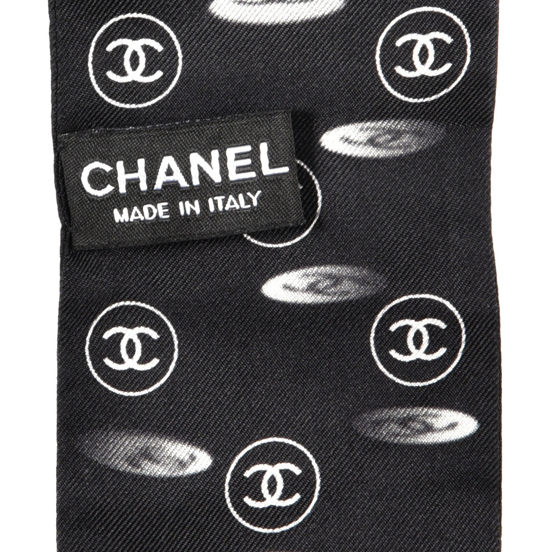 Chanel Silk CC Slim Bandeau Scarf Black 3 of 3