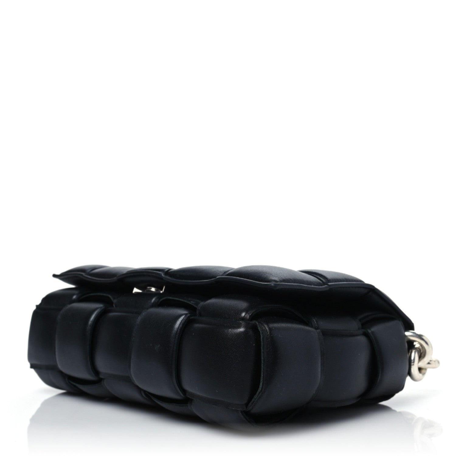 Bottega Veneta Lambskin Maxi Intreccio Padded Chain Cassette Crossbody Bag Black 4 of 8