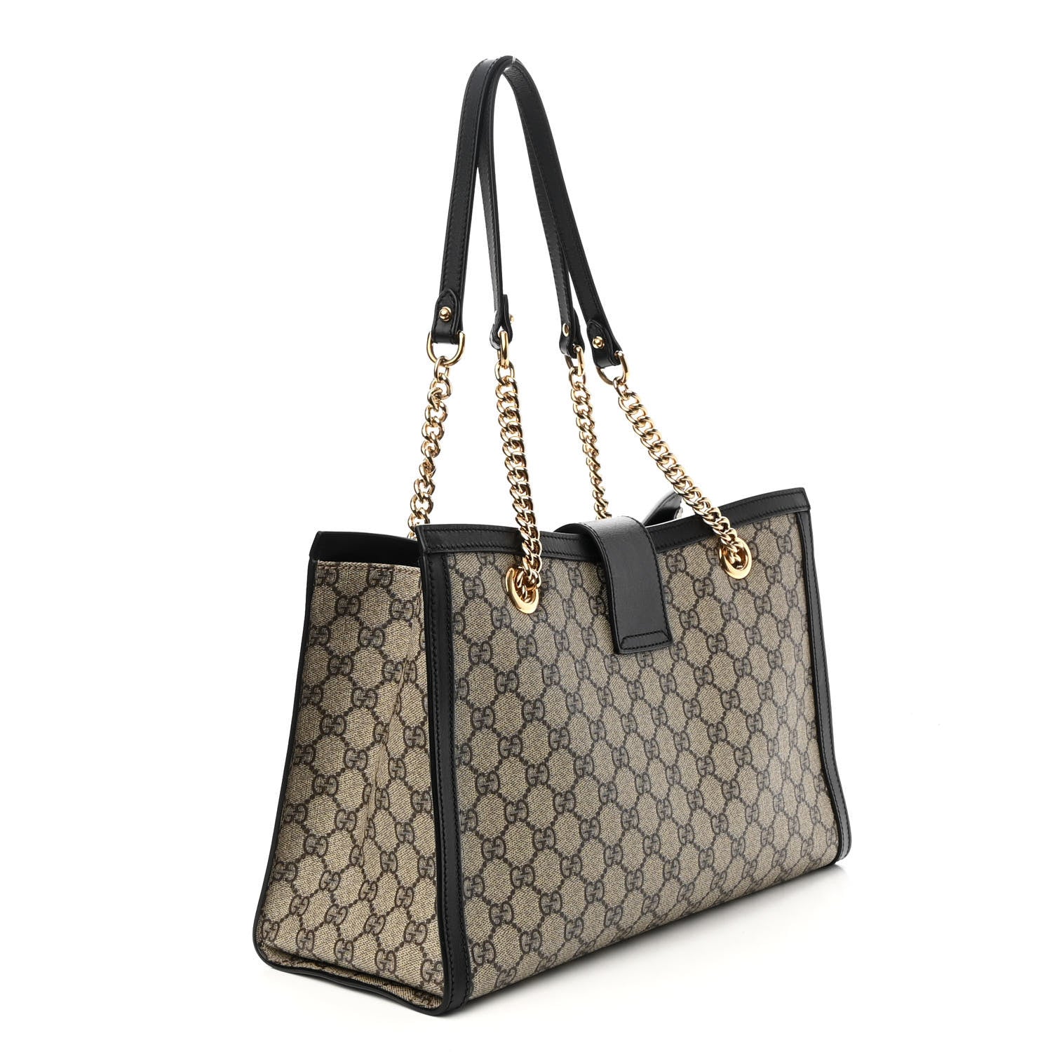 Gucci GG Supreme Monogram Medium Padlock Tote Black 3 of 9