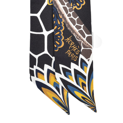 Hermes Silk Three Graces Twilly Black Gold Taupe 2 of 5