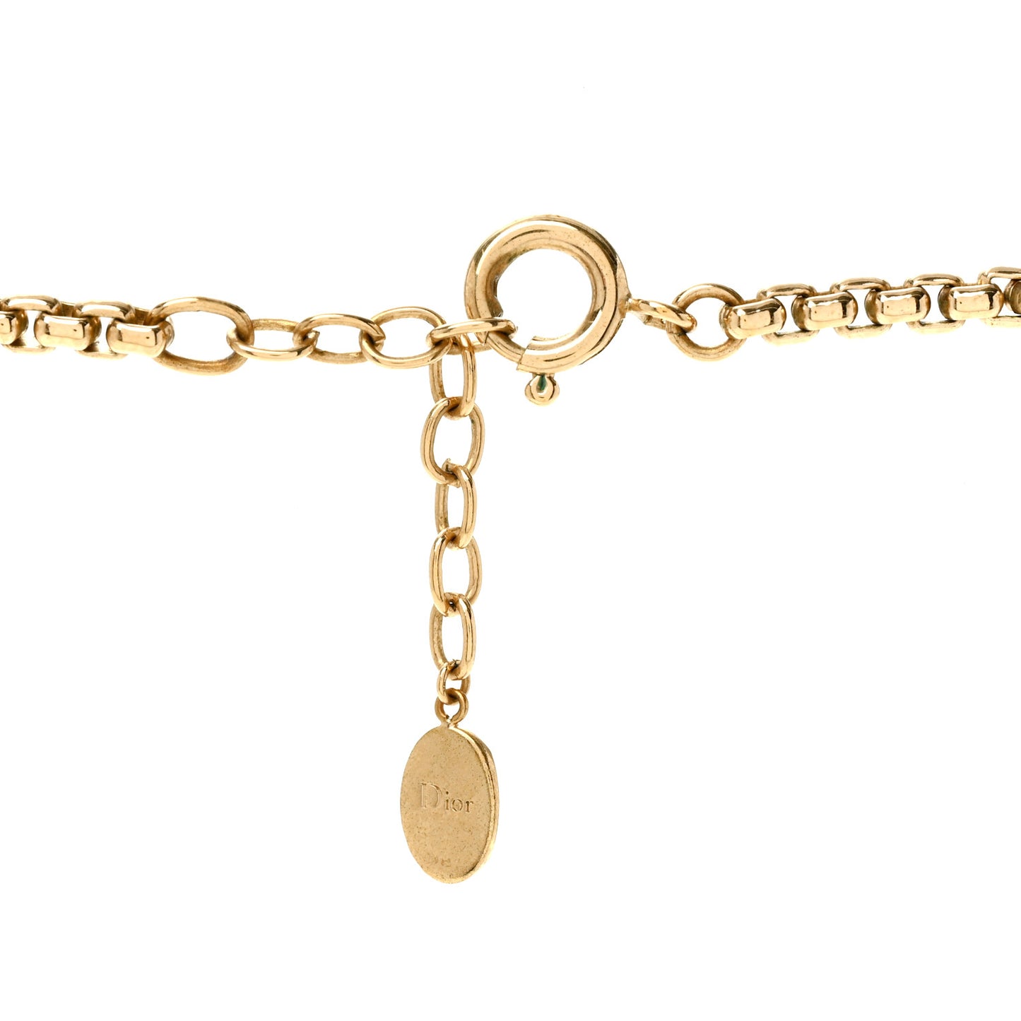Metal Crystal Pearl CD Necklace Gold