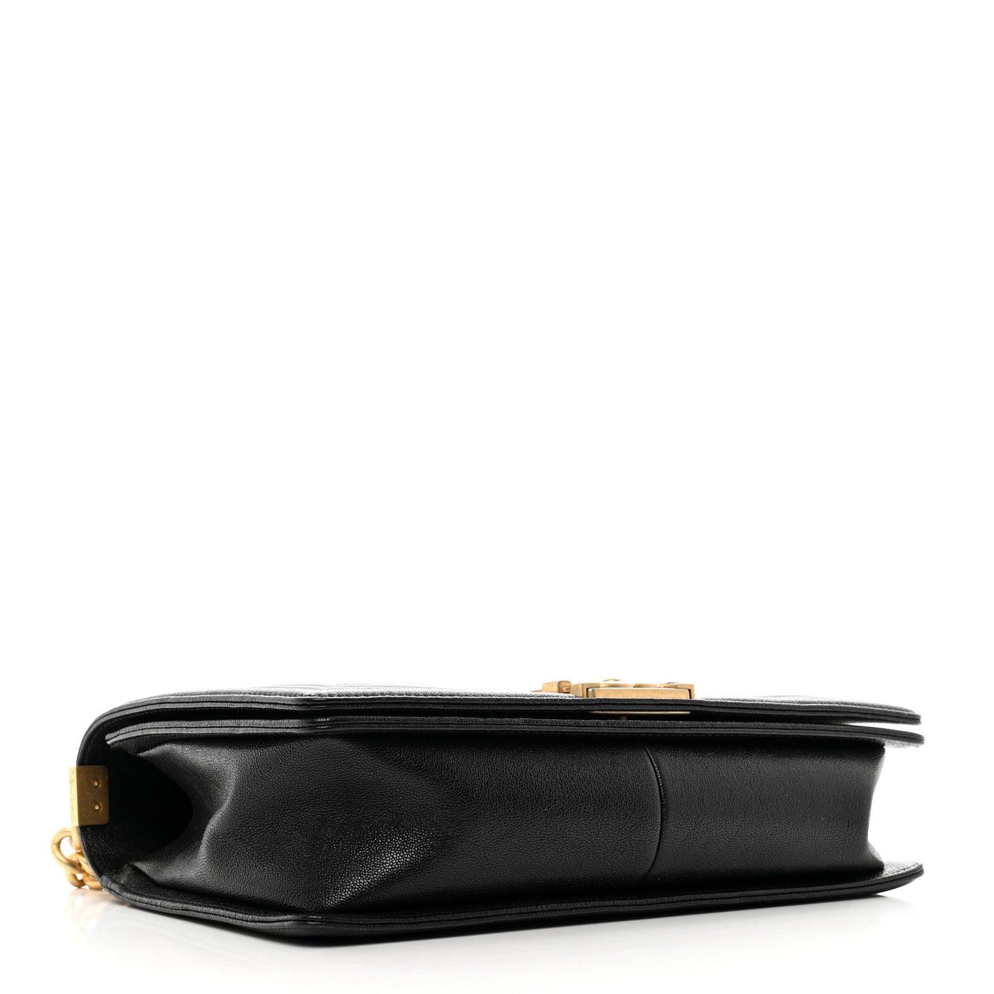 Caviar Chevron Quilted New Medium Boy Flap Black