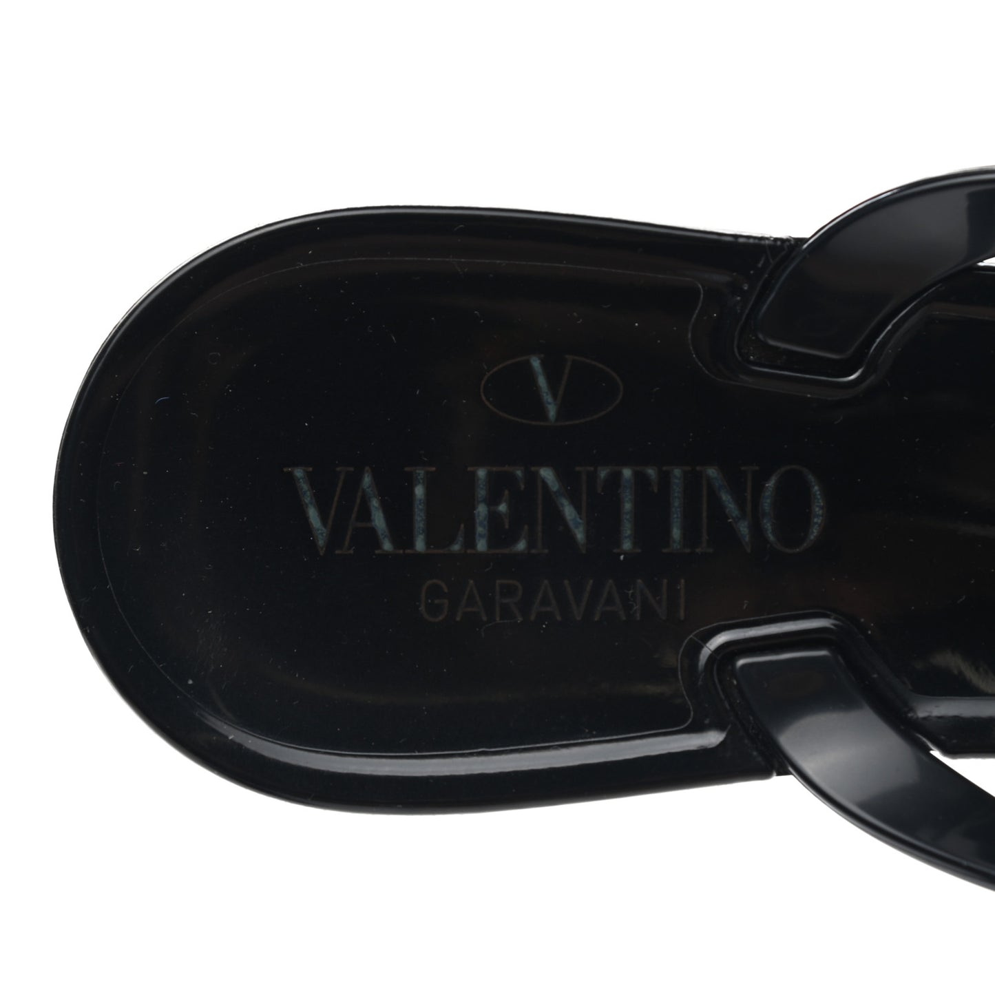 PVC Jelly Rockstud Bow Thong Sandals 38 Black
