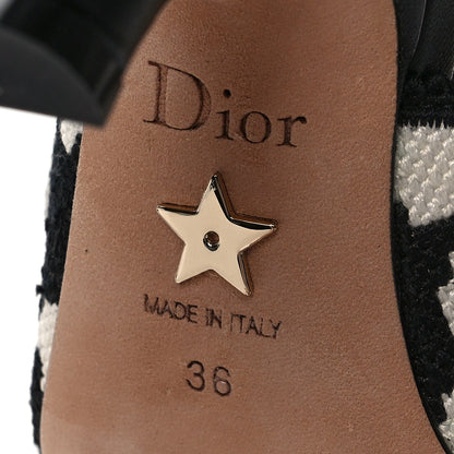 Christian Dior Cotton Ribbon Macro Houndstooth J'Adior Slingback 65mm Pumps 36.5 White Black 8 of 10
