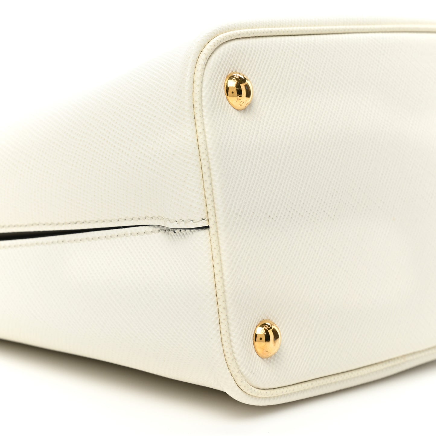 Saffiano Cuir Medium Panier Bucket Bag Bianco Black