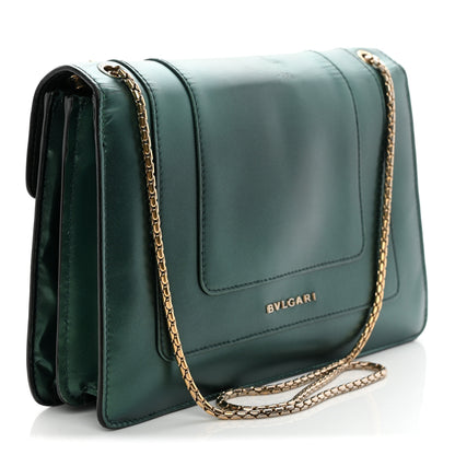 Bulgari Iridescent Calfskin Serpenti Forever Shoulder Bag Emerald Green 3 of 12