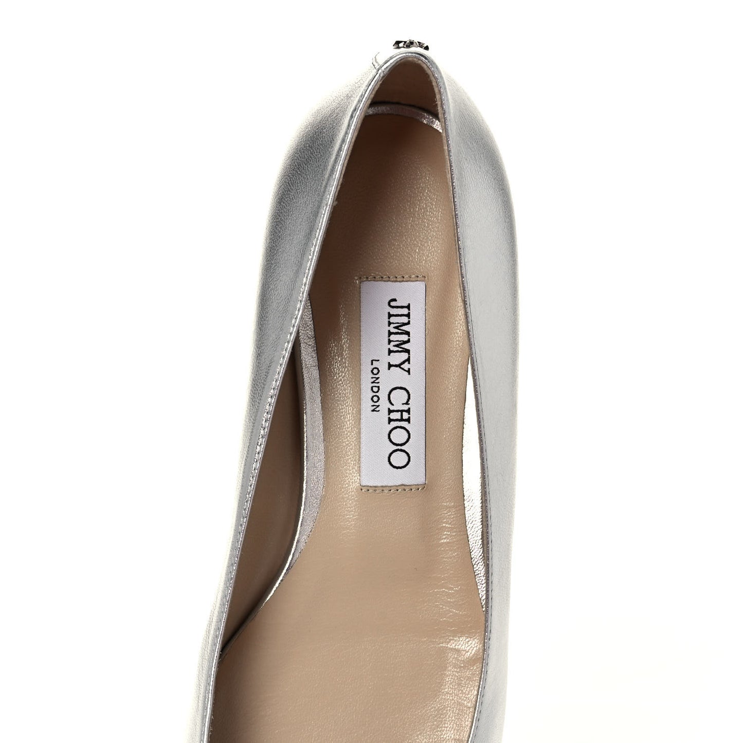 Metallic Calfskin Crystal Mirele Ballet Flat 38 Silver
