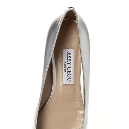 Jimmy Choo Metallic Calfskin Crystal Mirele Ballet Flat 38 Silver 7 of 8