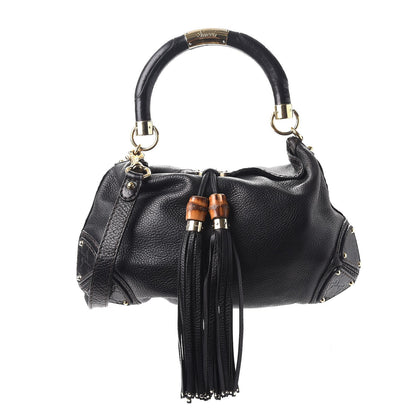 Gucci Guccissima Medium Indy Top Handle Hobo Black 1 of 8
