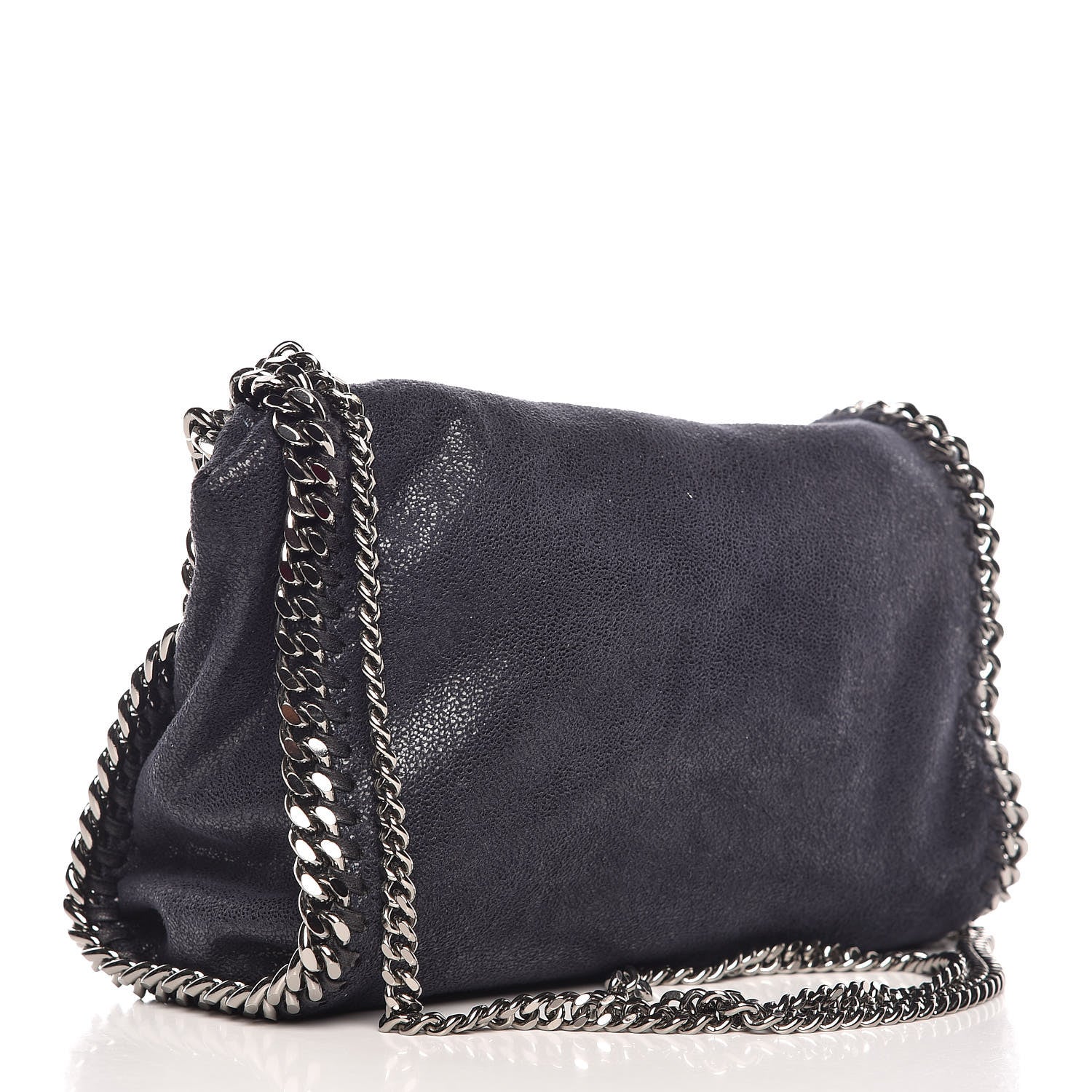 Stella McCartney Shaggy Deer Mini Falabella Fold Over Tote Navy 4 of 11