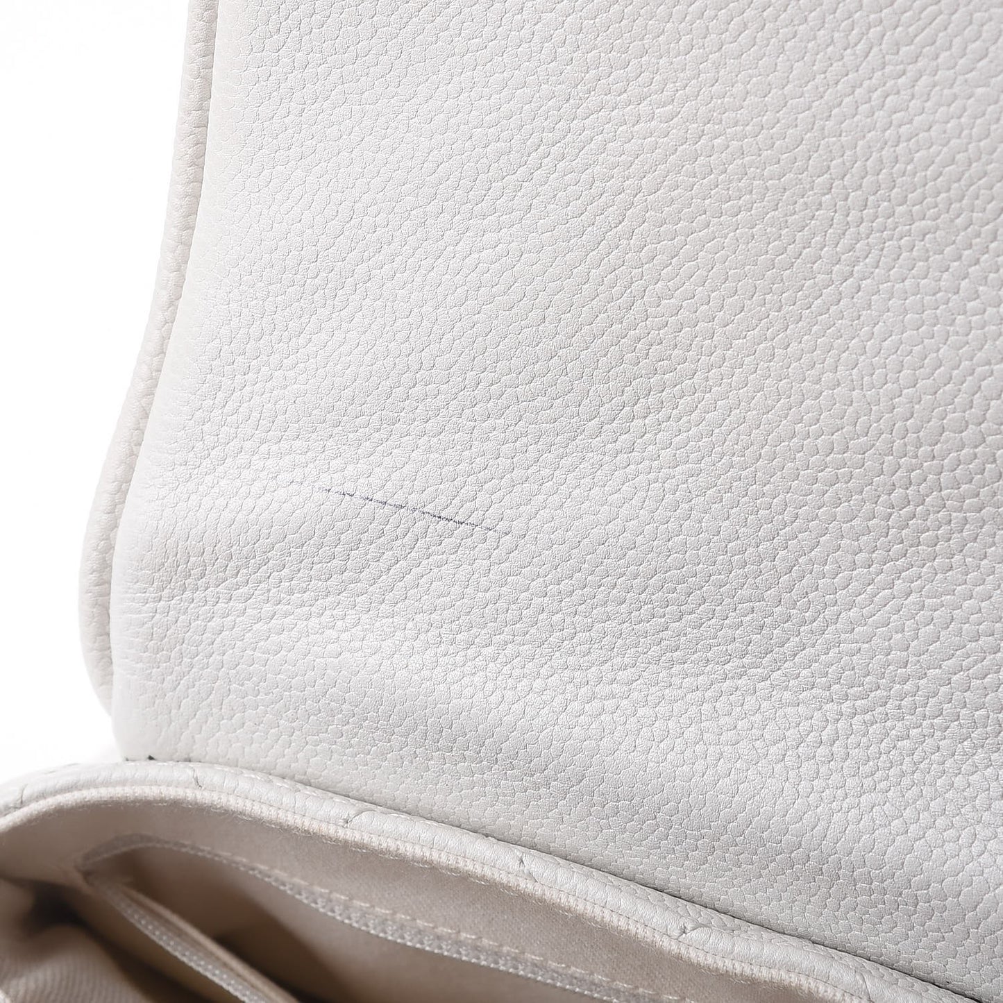 Caviar Quilted Timeless Accordion Flap White