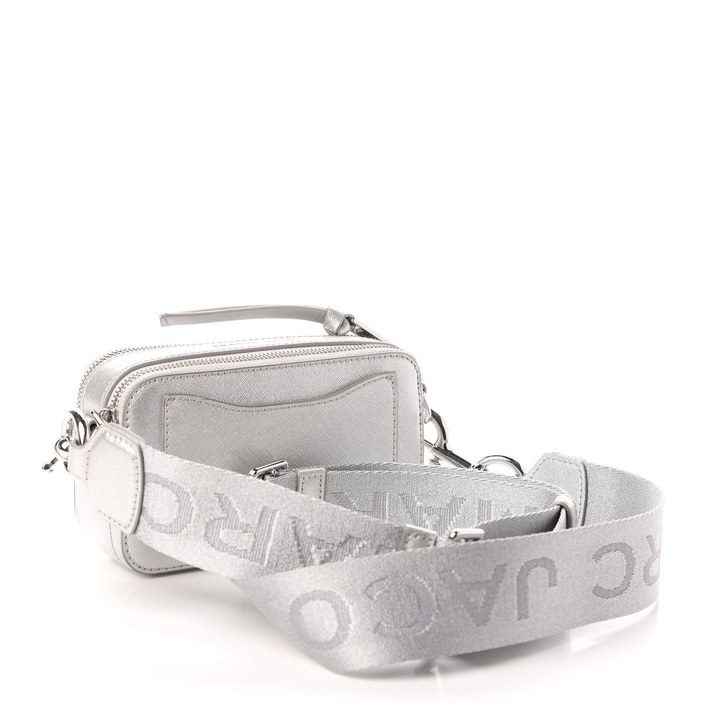 Saffiano Small Snapshot Camera Bag Silver