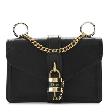 Chloe Shiny Goatskin Calfskin Aby Chain Shoulder Bag Black 1 of 11