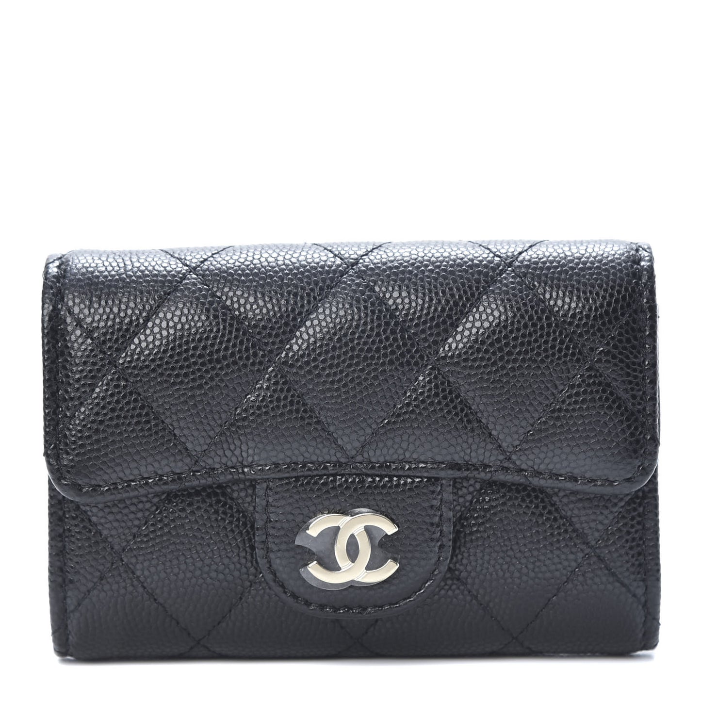 Caviar Quilted Classic 4 Key Holder Wallet Black
