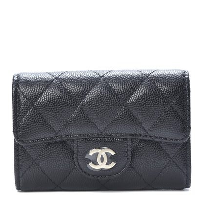 Chanel Caviar Quilted Classic 4 Key Holder Wallet Black 1 of 10