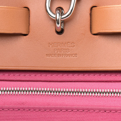Hermes Vache Hunter Toile Herbag Zip 31 PM Rose Lipstick 6 of 12