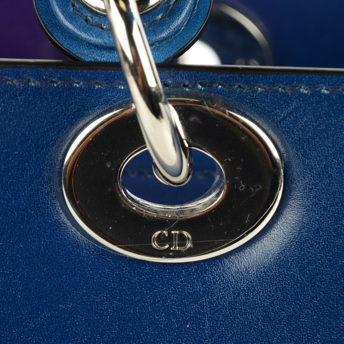 Box Calfskin Gradient Medium Lady Dior Purple Blue Green