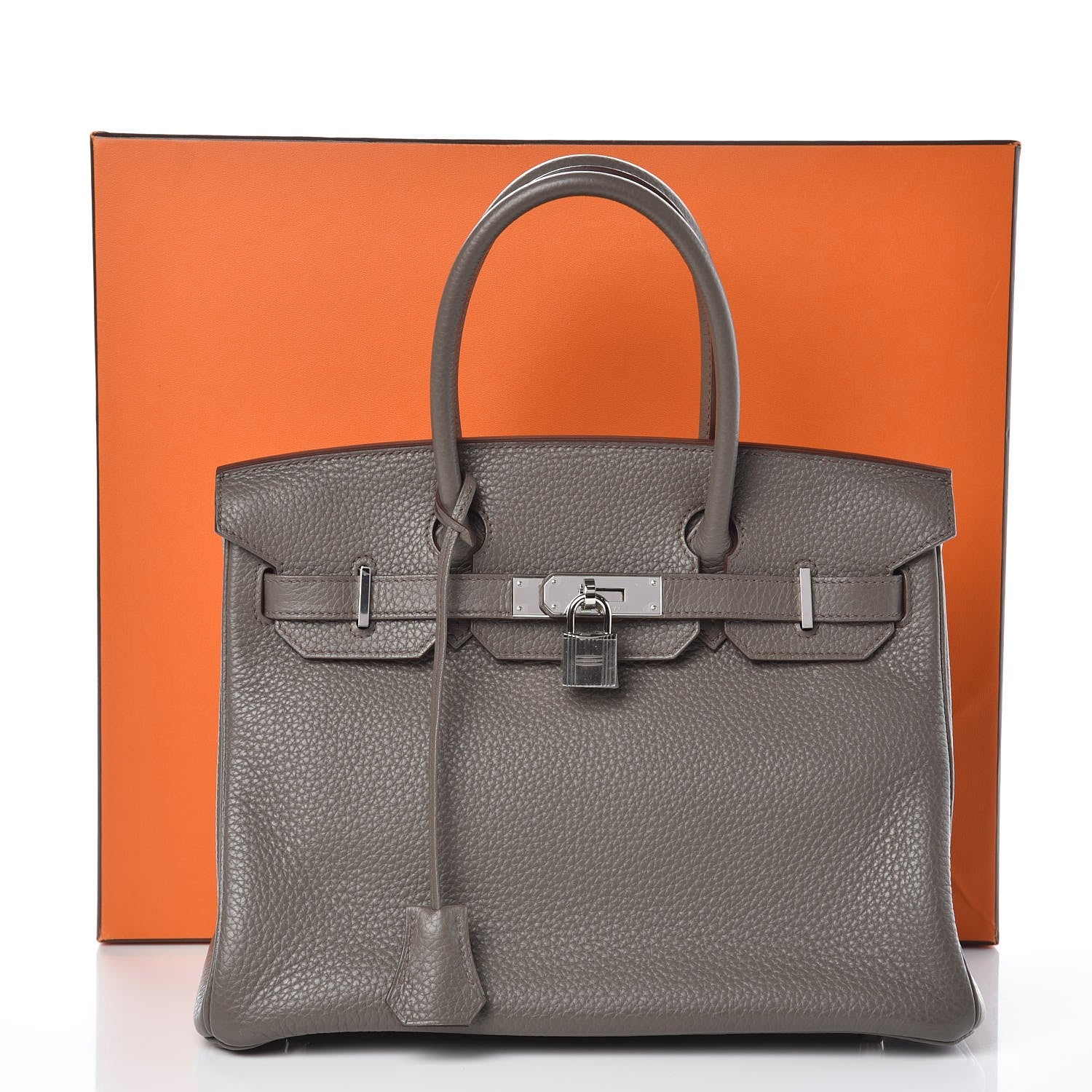 Hermes Taurillon Clemence Birkin 30 Etain 33 of 33