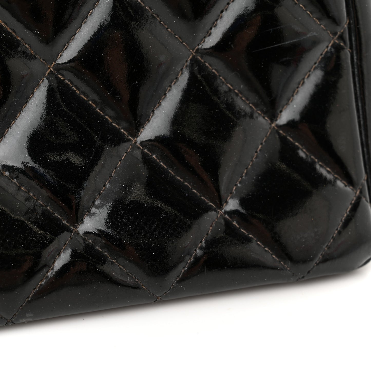 Patent Quilted Grand Shopping Tote GST Black