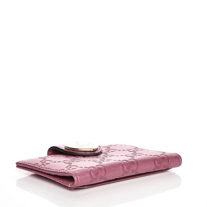 Gucci Metallic Soft Guccissima Heart Travel Wallet Fresia Rose 4 of 11