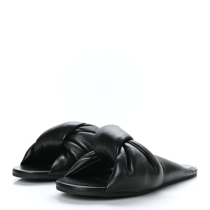 Balenciaga Lambskin Drapy Slide Sandals 36 Black 2 of 8