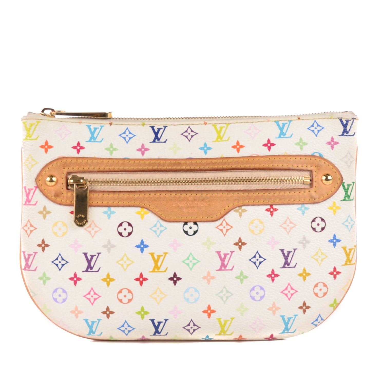 Monogram Multicolor Pochette Plate GM White