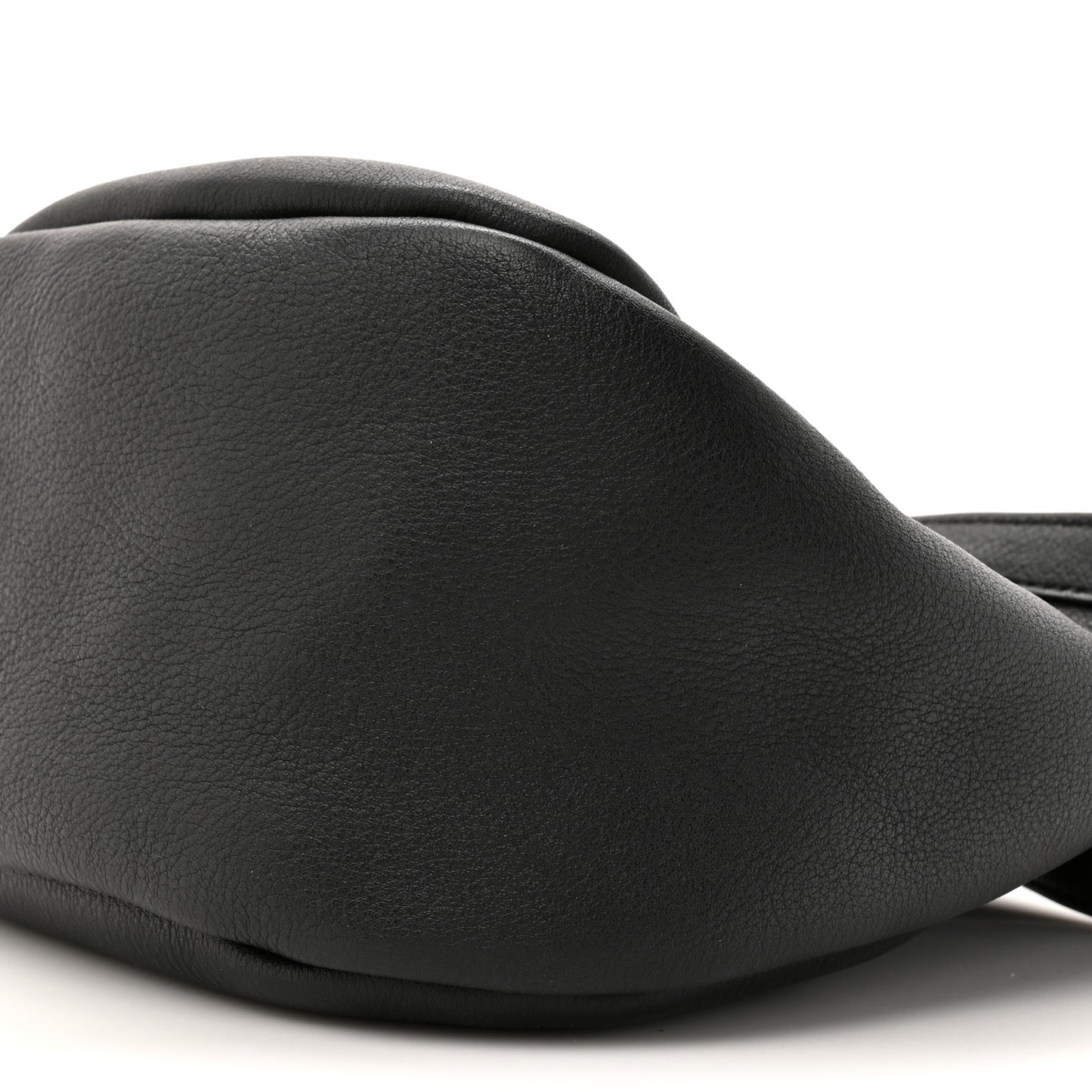Grained Calfskin Small Slouchy Banana Bag Black
