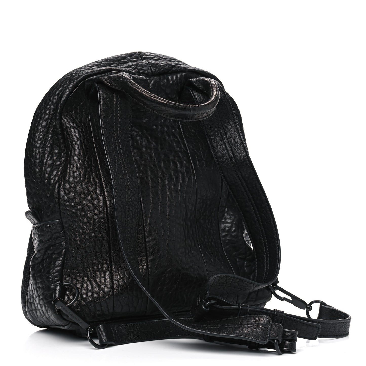 Pebbled Lambskin Dumbo Backpack Black Matte Black Hardware
