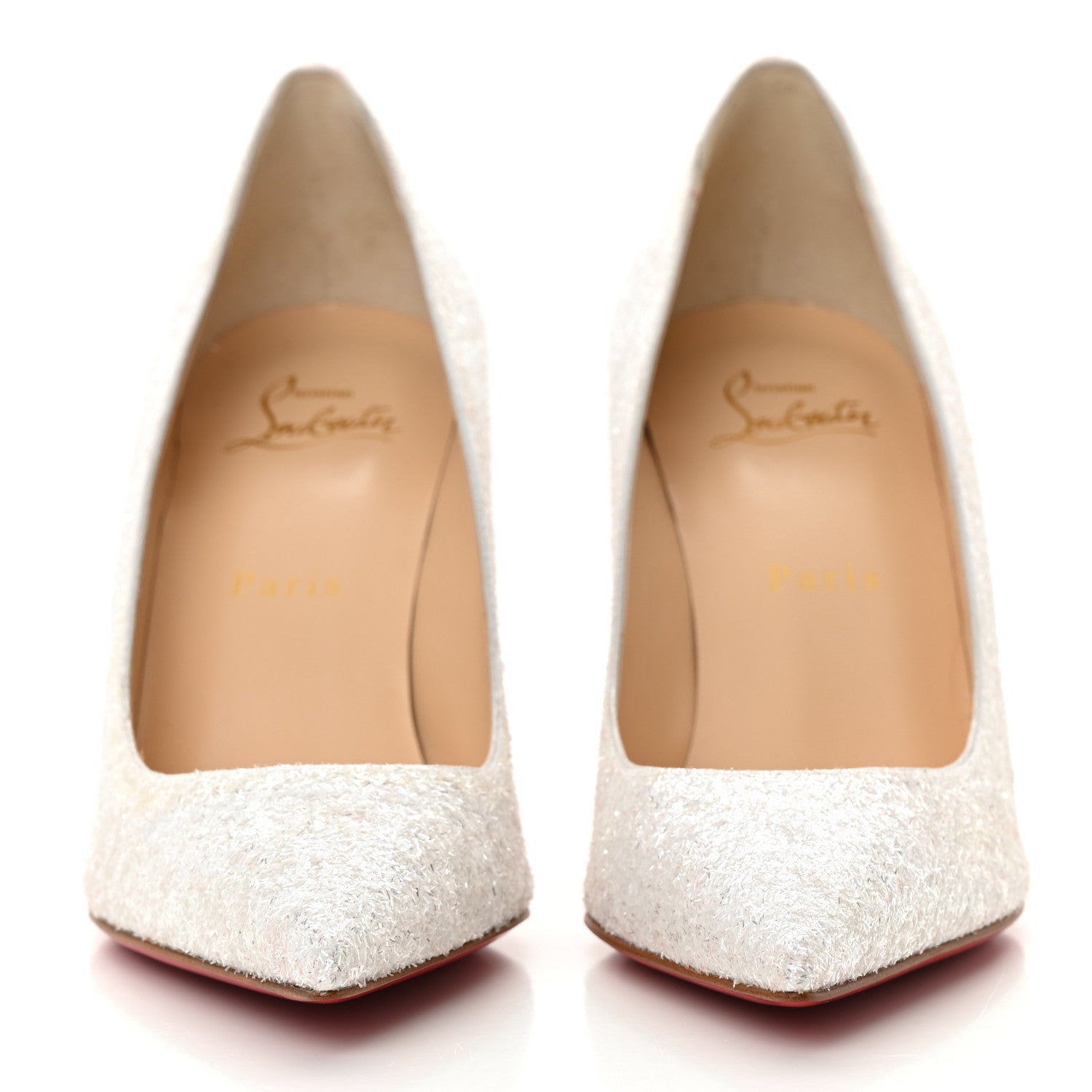Christian Louboutin Glitter Givre Decollete 554 85 Pumps 37.5 White 2 of 9